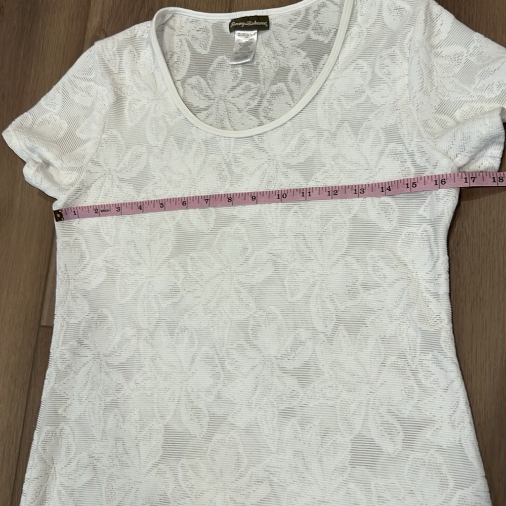 Tommy Bahama Cover-up Dress, Textured Fabric, Floral, Semi-Sheer, Size XS - Picture 6 of 13